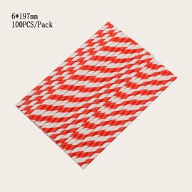 YAOSHENG Paper Straws for drinking, 100 Pack Red Striped paper straws for Party Supplies,Birthday,Wedding,Bridal/Baby Shower,Juice, shakes,Smoothies,cocktail (Red)