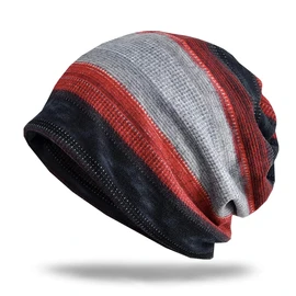 White Fang CA028 Knit Hat, Knit Cap, Border, 2-Way Men's, Women's,