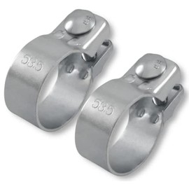 2x Wide Range Clamps Diameter 37-82 mm Exhaust Clamp Tractor Galvanised (53.5 mm (52-55 mm))