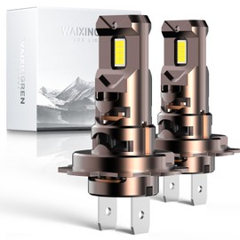 WAIXINGREN H7 Led Headlight Bulb, 26000LM Super Bright 6500K Cool White H7 Headlight Bulb with Turbo Fan, IP68 Waterproof, Plug and Play, Pack of 2 (H7)