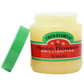 Three Flowers Solid Brilliantine, Men Hair Styling Product, 2-Pack of 3.25 Oz, Jars