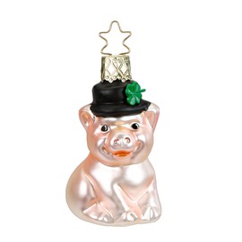 Inge-glas Christmas Tree Decoration Tree Decoration Lucky Piglet Size 6.5 cm Mouth-Blown