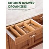 Kootek 8 Pcs Bamboo Drawer Organizer Utensil Tray Kitchen Storage