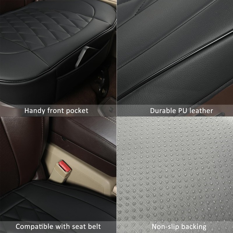 GIANT PANDA Bottom Seat Cover for Trucks&SUV, Front PU Leather