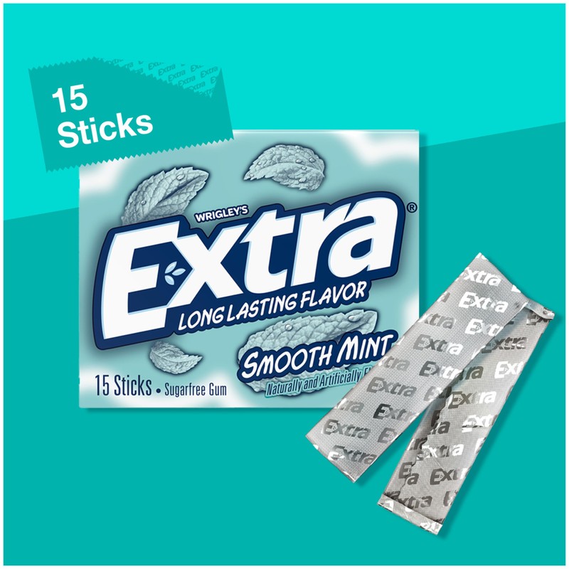 Extra Gum Smooth Mint Sugarfree Gum Bulk, Individually Wrapped, Perfect