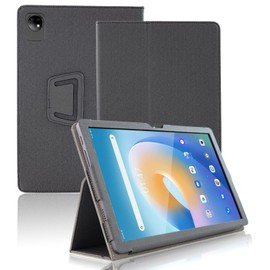 Haofun Case for Blackview Tab80/Tab 10 WiFi, Ultra Thin PU, Slim and Lightweight Flip Case, Foldable, Back Cover Flip Stand, Slim Protective Case with Wrist Strap, Black
