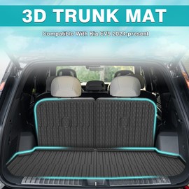 Mixsuper Cargo Liner for 2024-2026 Kia EV9, for 6 Passenger, Trunk Mat Backrest Mat for EV9 Accessories Cargo Mat Rear Trunk Liner Black