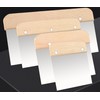 Sinyiol 4pc wooden handle stainless steel Bench dough scraper set