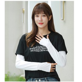 [Big] Loose Arm Cover, UPF 50+ 95% UV Protection, Arm Cover, Cooling Sensation, Sweat Absorbent, Quick Drying, Anti-Slip, Sunscreen Cover, UV Protection, Bicycle, Outdoor Activities, Women's, white