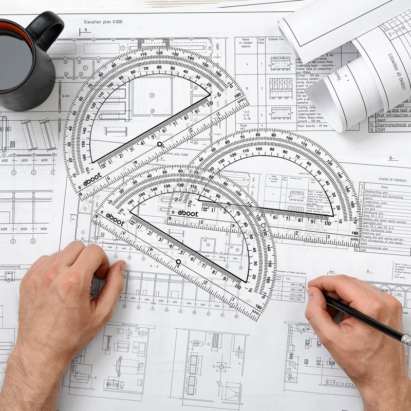 EBOOT 24 Pack Plastic Protractors Math Protractor 180 Degrees 6