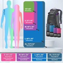 BOGI Microfiber Travel Sports Towel-Quick Dry Towel, Soft Lightweight Microfiber Camping Towel Absorbent Compact Travel Towel for Camping Gym Beach Bath Yoga Swimming Backpacking (M:40''x20''-Black)