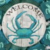 Turquoise Welcome Crab Handmade Deco Mesh Beach Wreath Available in