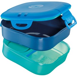 Maped Picnik - Contenedor infantil 3 en 1, con 3 compartimentos, 1.4 L, libre BPA, Azul