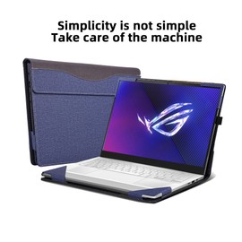 Laptop Cover for ASUS ROG Zephyrus - G14(2024) GA403 | GA403UV | GA403UI | All-Inclusive Drop-Proof Case 14" PU Leather Inner Pocket Cover (Blue)