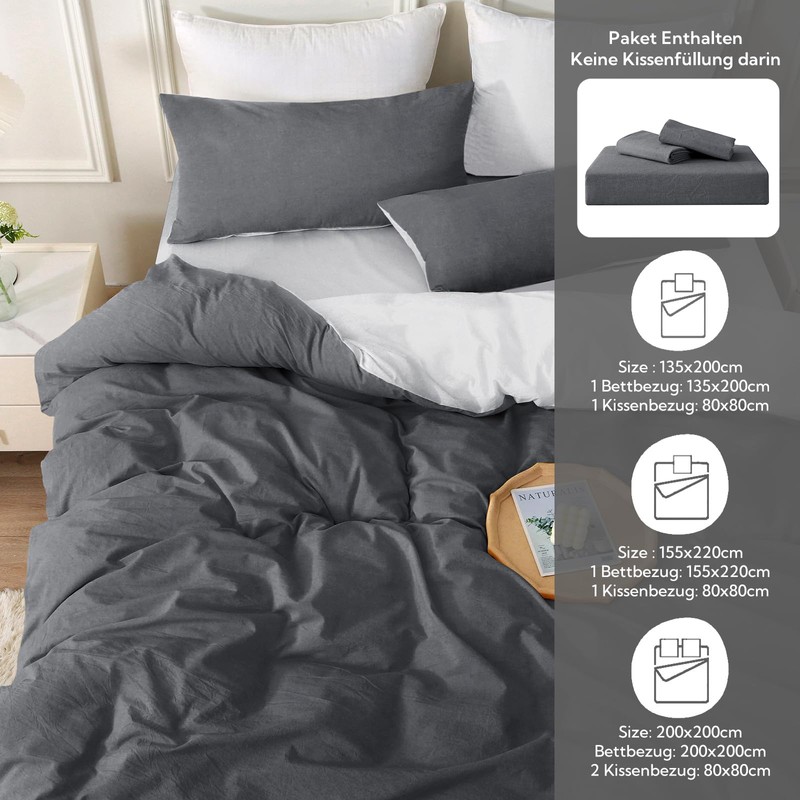 MILDLY Cushion Cover 40 x 80 cm Cotton Dark Grey