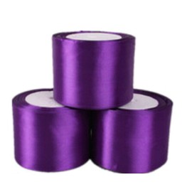 Purple Satin Ribbon - 50mm Wide - 3 Meters - Many Colours - BUY 3 & Get 1 Free