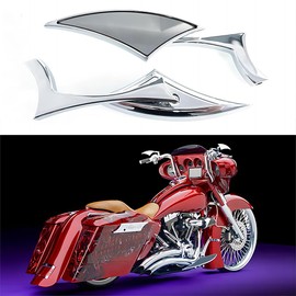DREAMIZER 8mm/10mm Chrome Motorcycle Universal Blade Rear View Side Mirrors Compatible for Harley Street Bike Scooter Chopper Cruiser Sportster Dyna Softail Dirt Bike
