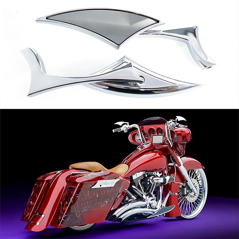 DREAMIZER 8mm/10mm Chrome Motorcycle Universal Blade Rear View Side Mirrors