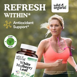 Wild & Organic White Mulberry Leaf Capsules - 120 Count - Overall Health Support Supplement
