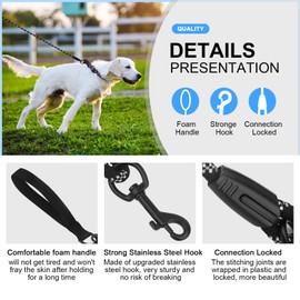 Recall Lead 20 m for Dogs, 5 m 10 m 20 m 30 m Dog Lead for Medium Large Dogs with Padded Handle (Blue)