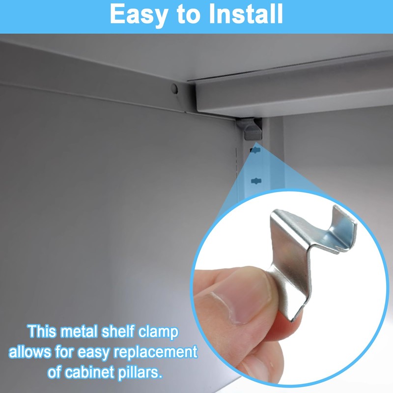 24 Pcs Shelf Clips for Metal Shelving, Cabinet Shelf Clips