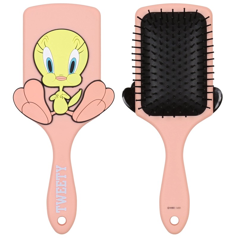 Tweety Looney Tunes Large Plastic Flat Salmon Hair Brush