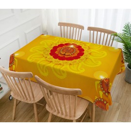 Hafangry Diwali Tablecloth Indian Diwali Decorations for Home Festival of Lights Deepavali Party Supply Kitchen Dining Room Decor (60" x 84")