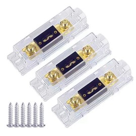 IsMwav 3Pcs Fuse Holder Bolt-on Fuse Car ANL Fuse Holders Electrical Protection ANL Fuse Fusible Link with Fuse 80A Fuses AMP