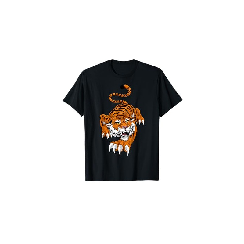 Tiger Angry Animal Cartoon Character T-Shirt