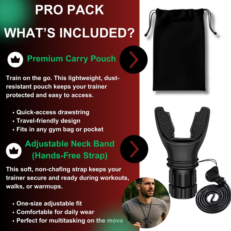 Lung Trainer Pro, Resistance Breathing Exerciser, Adjustable Respiratory Training Device