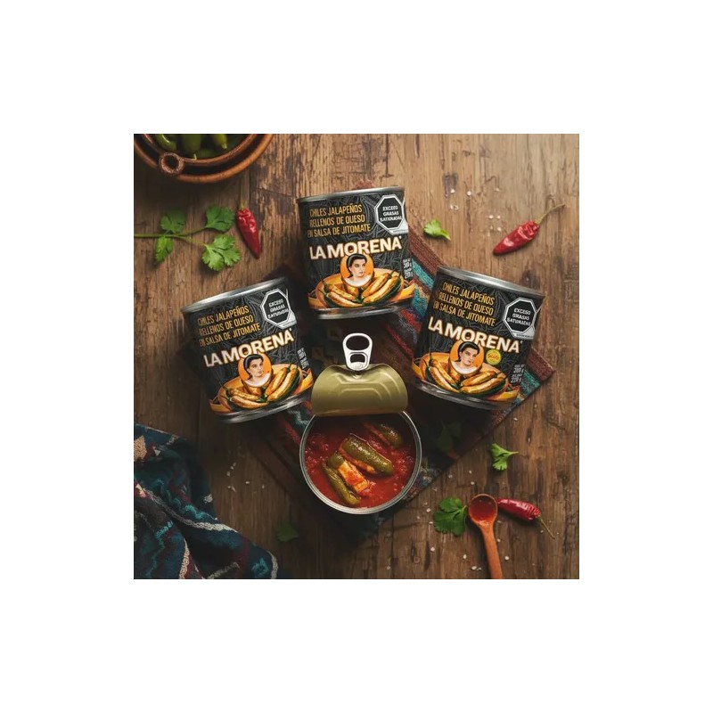 Pack 3 Chiles Rellenos De Queso La Morena 380g C/u