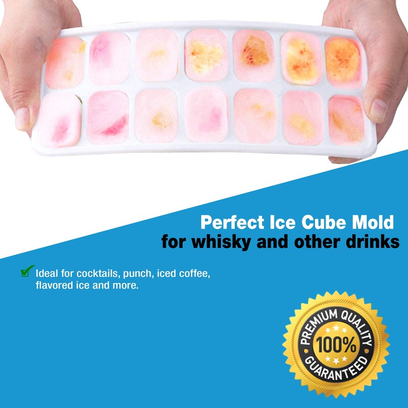 4 Pack Ice Tray Durable & Flexible, Silicone 14 Ice