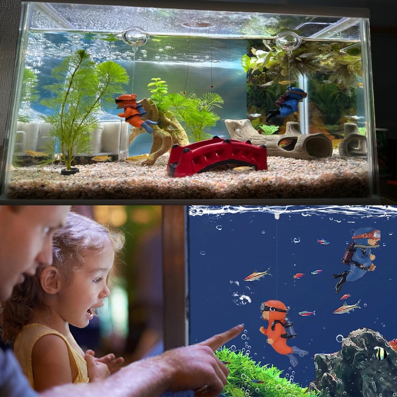 SensaBliss アクアリウム 水槽 装飾 風船付き 4個入り 安全性 耐久性 3D立体 泳ぐ