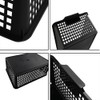 Begale Large Plastic Storage Bins Basket Organizer, Black, Set of