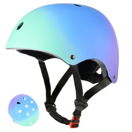 LIRENGUI Farbverlauf, Kinder-Fahrradhelm, Skateboard-Helme für Mädchen, Jungen, Kleinkinder, Kinder, verstellbarer Helm für Multi-Sportarten, Radfahren, Skaten, Roller, Balance (klein)