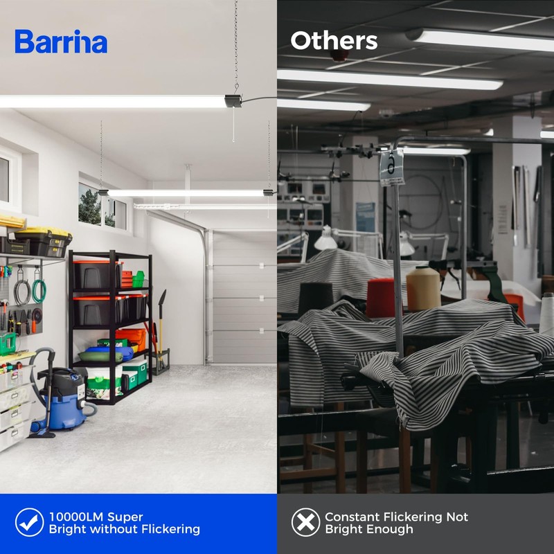 Barrina BS84 LED Shop Light for Garage, 10000LM, 84W, 4FT,