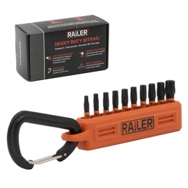 Railer Torx Bit Set - Premium S2 Steel 1 Inch Impact Driver 10-Piece 6 Star Bit Set With A Tool Storage Bit Holder & Carabiner