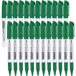 Fine Tip Dry Erase Markers - 24 Pack Green Whiteboard Erasable Markers Bulk for Kids Adults, Ideal for Classroom School Office Home Use on White Board, Non-Toxic Easy Clean