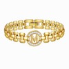 WEDDINEN Initial Bracelet,14K Gold Plated Letter Bracelets for Women, Thick