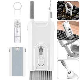 Cepillo de Limpieza para Airpods, 8 en 1 Kit de Limpiador Cepillo para Teclados, Pantalla Limpiador con Paño de Limpieza, Kit de Limpieza Multifunción para Audífonos, PC, Pantalla del Celular, Cámara