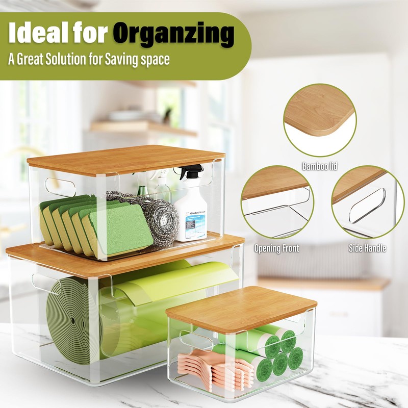 MIXISAV 3 Pack Trash Bag Holder Dispenser with Lid, Extra