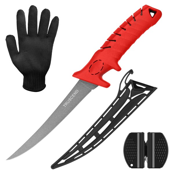 TRUSCEND Fishing Fillet Knife Set, Bait Knife with Protective Sheath,