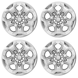 WEISIGAO Wheel Hubcaps Compatible with Ford Fusion 2010 2011 2012 Wheel Covers; 17 inch；Set of 4Packs (Silver)
