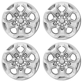WEISIGAO Wheel Hubcaps Compatible with Ford Fusion 2010 2011 2012 Wheel Covers; 17 inch；Set of 4Packs (Silver)