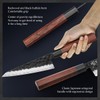 HEZHEN 5.8 inch Multi-purpose Honesuki Knife,10Cr15CoMoV Steel Core,Triple-layer Composite Steel,Redwood