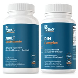 Dr. Tobias Dr. Tobias Adult Multivitamin & DIM Complex, Supports Energy, Immune and Hormone Balance for Men & Women with 42 Fruits & Vegetables, BioPerine, Broccoli Extract & Calcium, Non-GMO