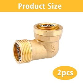 Brass Elbow 90° 3/4 Inch Female Thread / External Thread / Brass Elbow (Female Diameter 24 mm x External Thread Diameter 26.2 mm), Pipe Fitting Pipe Angle Bend Female and Male Thread, Thread Fitting