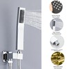High Pressure Brass Handheld Shower Head,Square Shower Head with Wall
