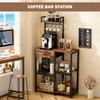 Bakers Rack with Storage,Microwave Stand with Drawer,6 Tier Coffee Bar