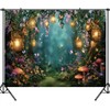 Raoycla Enchanted Forest Backdrop, Fairy Woodland Forest Mushroom Party Decorations